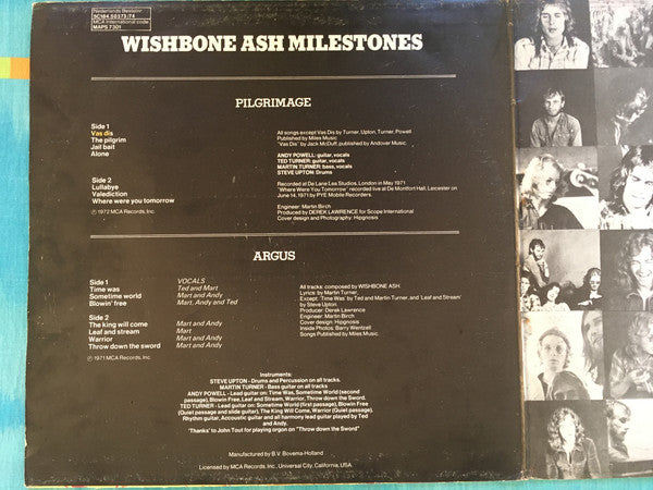 Wishbone Ash - Milestones: Pilgrimage / Argus (LP Tweedehands) - Discords.nl