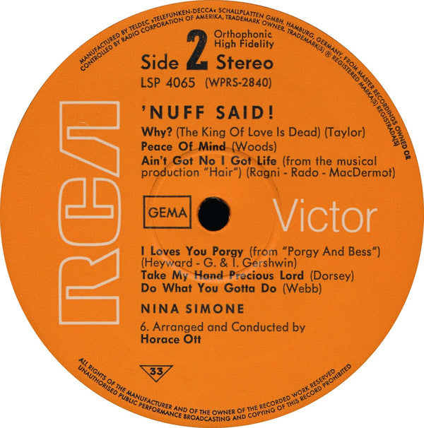 Nina Simone - 'Nuff Said! (LP Tweedehands) - Discords.nl