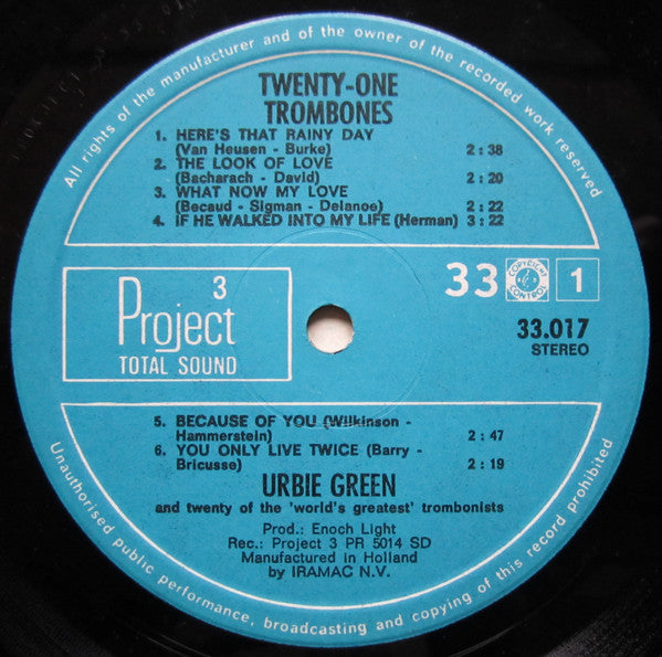 Urbie Green And Twenty Of The "World's Greatest" - Twenty-One Trombones (LP Tweedehands) - Discords.nl