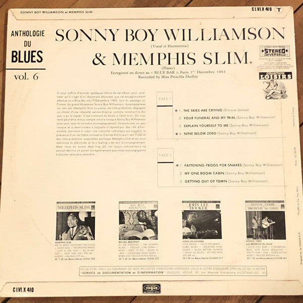 Sonny Boy Williamson (2) And Memphis Slim - Sonny Boy Williamson And Memphis Slim (LP Tweedehands) - Discords.nl