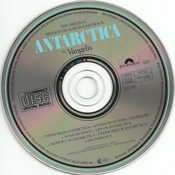 Vangelis - Antarctica (Music From Koreyoshi Kurahara's Film) = 南極物語 (CD Tweedehands) - Discords.nl