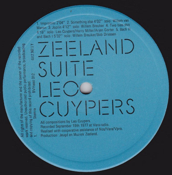Leo Cuypers - Zeeland Suite (LP Tweedehands) - Discords.nl