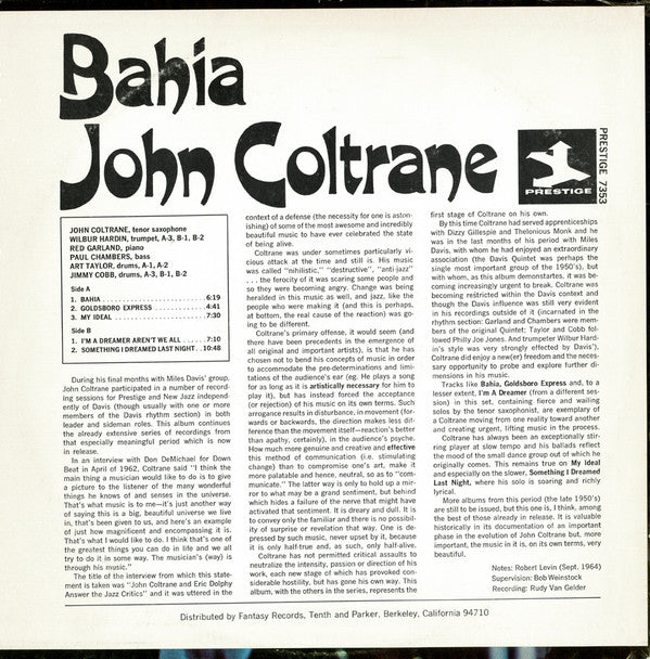 John Coltrane - Bahia (LP Tweedehands) - Discords.nl