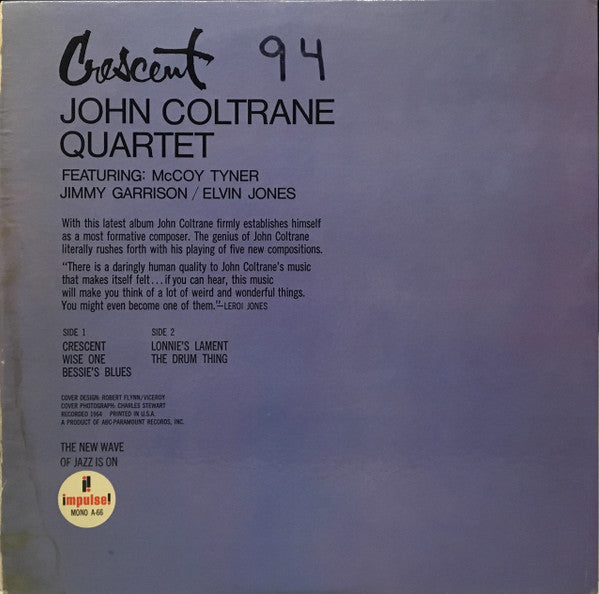 John Coltrane Quartet, The - Crescent (LP) - Discords.nl