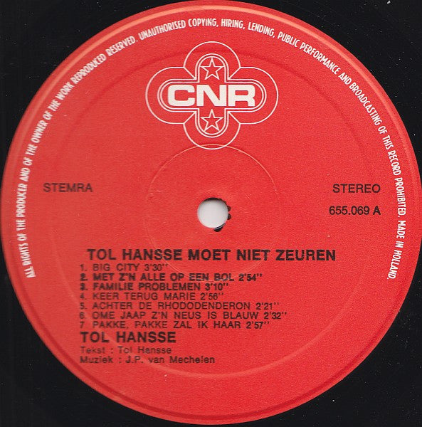 Tol Hansse - Moet Niet Zeuren! (LP Tweedehands) - Discords.nl