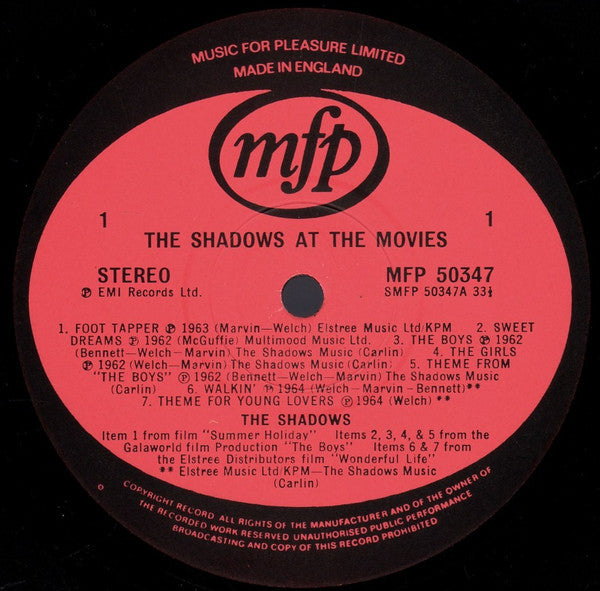 Shadows, The - The Shadows At The Movies (LP Tweedehands) - Discords.nl