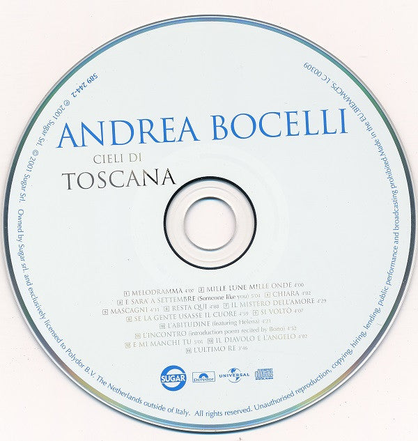 Andrea Bocelli - Cieli Di Toscana (CD) - Discords.nl