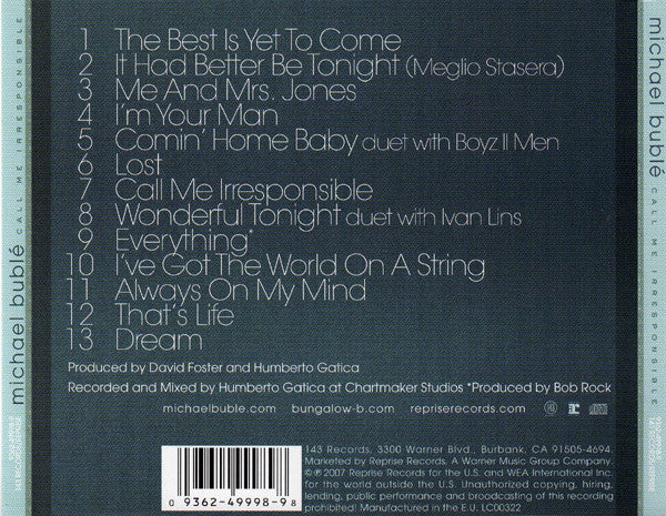 Michael Bublé - Call Me Irresponsible (CD) - Discords.nl