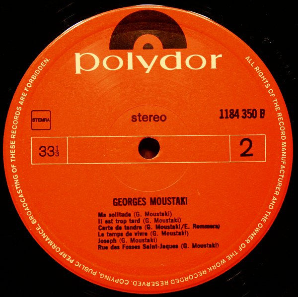 Georges Moustaki - Georges Moustaki (LP Tweedehands) - Discords.nl