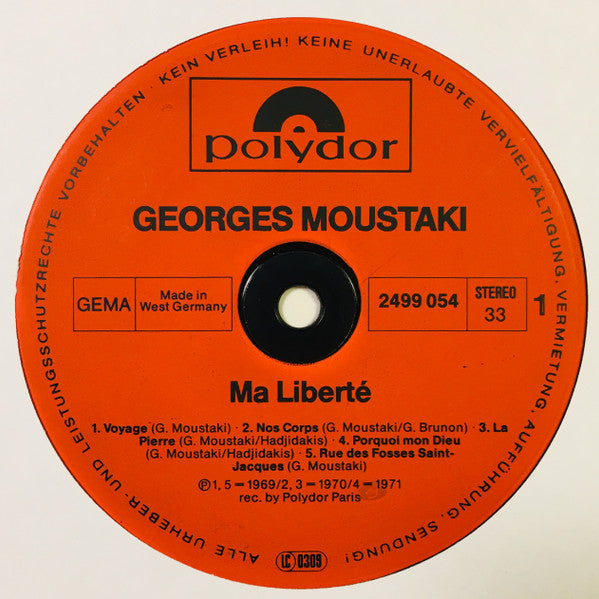 Georges Moustaki - Ma Liberté (LP Tweedehands) - Discords.nl