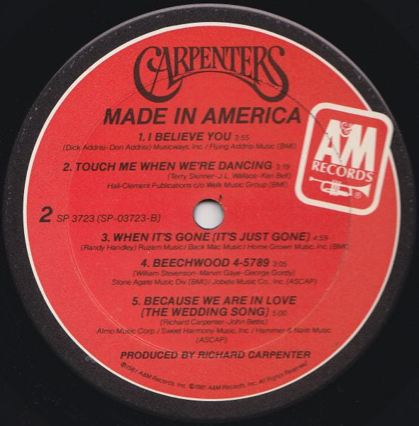 Carpenters - Made In America (LP Tweedehands) - Discords.nl
