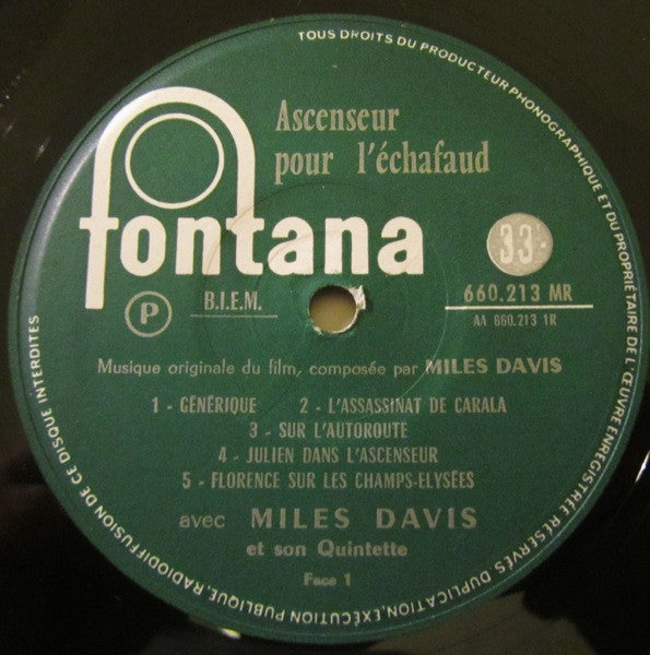 Miles Davis - Ascenseur Pour L'Échafaud (LP) - Discords.nl