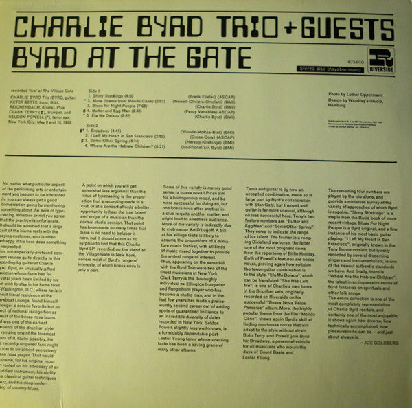 Charlie Byrd Trio - Byrd At The Gate (LP Tweedehands) - Discords.nl