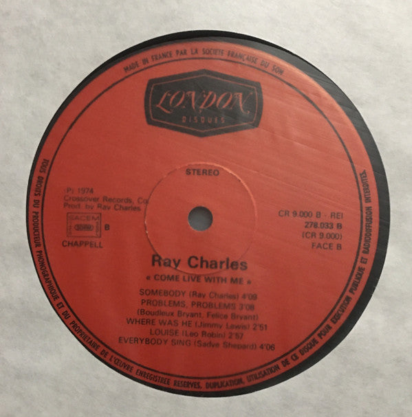 Ray Charles - Come Live With Me Vol. 1 (LP Tweedehands) - Discords.nl