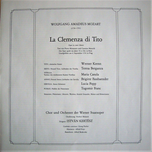 Wolfgang Amadeus Mozart, Orchester Der Wiener Staatsoper, István Kertész : La Clemenza Di Tito (3xLP, Album, RE + Box)