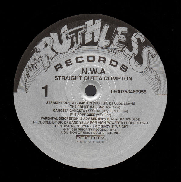 N.W.A* : Straight Outta Compton (LP, Album, RE, RP, 180)