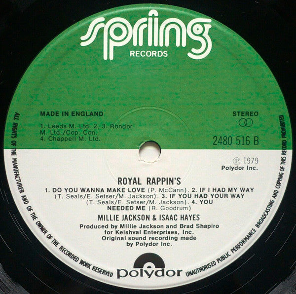 Millie Jackson & Isaac Hayes : Royal Rappin's (LP, Album, US )