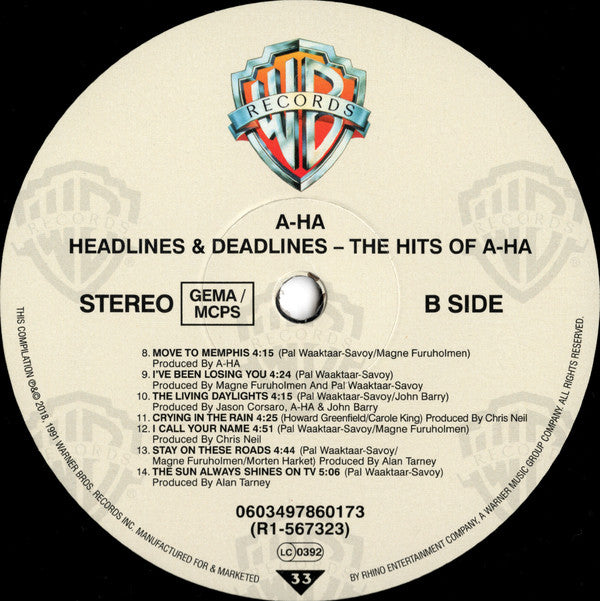 a-ha : Headlines And Deadlines - The Hits Of A-Ha (LP, Comp, RE)