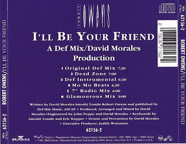 Robert Owens : I'll Be Your Friend (CD, Maxi)