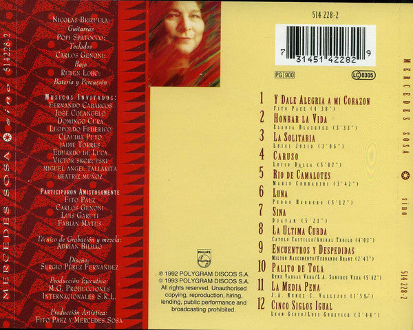 Mercedes Sosa : Sino (CD, Album)