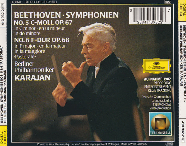 Ludwig Van Beethoven - Herbert Von Karajan - Berliner Philharmoniker : Symphonien 5 & 6 »Pastorale« (CD, Album)