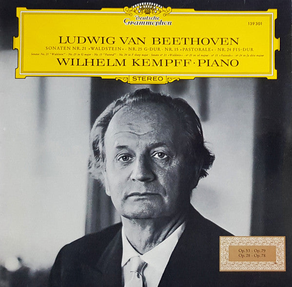 Ludwig van Beethoven - Wilhelm Kempff : Sonaten Nr. 21 »Waldstein«, Nr. 25 G-dur, Nr. 15 »Pastorale«, Nr. 24 Fis-dur (LP, RE)