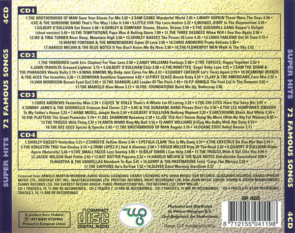 Various : Super Hits - 72 Famous Songs (4xCD, Comp)
