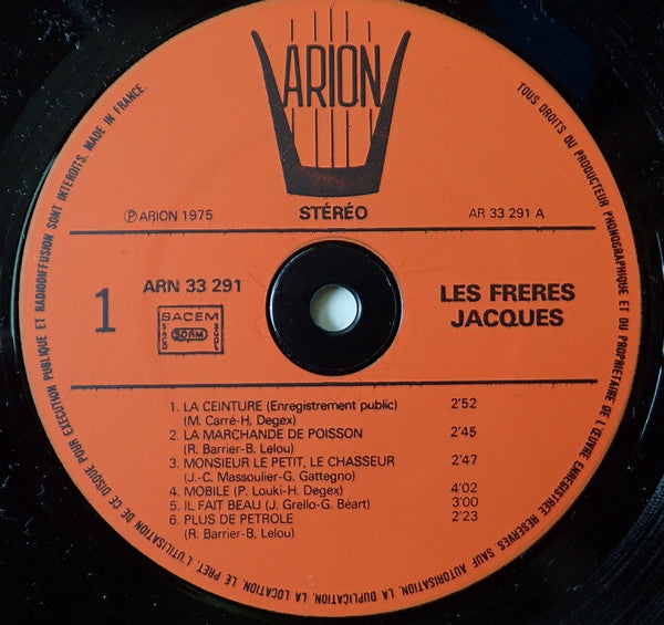 Les Frères Jacques : Les Fesses (LP, Album, RE)