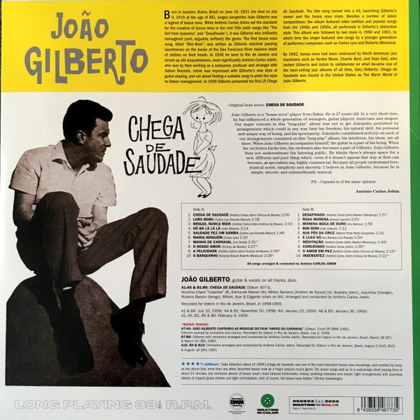 João Gilberto : Chega De Saudade (LP, Album, Ltd, RE, Gre)