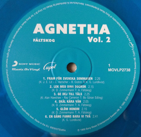 Agnetha Fältskog : Agnetha Fältskog Vol. 2 (LP, Album, Ltd, Num, RE, 180)
