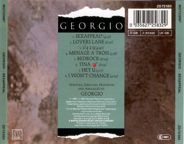 Georgio (2) : Sexappeal (Georgio's Greatest 12" Mixes) (CD, Album)