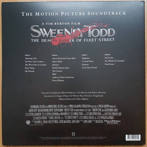 Various : Sweeney Todd: The Demon Barber Of Fleet Street (The Motion Picture Soundtrack)  (2xLP, Album)