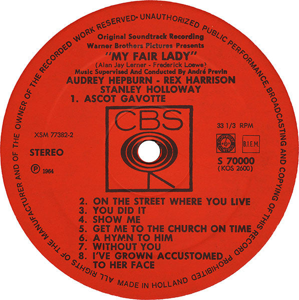 Audrey Hepburn, Rex Harrison, Stanley Holloway - Lerner & Loewe : My Fair Lady (The Original Sound Track Recording) (LP)