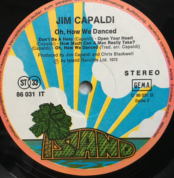 Jim Capaldi : Oh How We Danced (LP, Album, Gat)