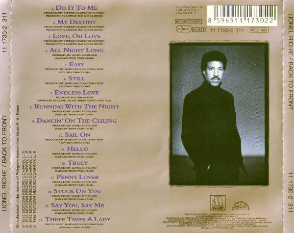 Lionel Richie : Back To Front (CD, Comp)