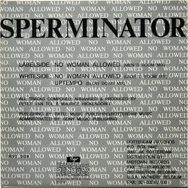 Sperminator : No Woman Allowed (12")