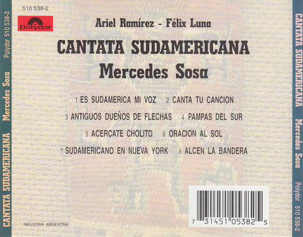 Mercedes Sosa : Cantata Sudamericana (CD, Album, RE)