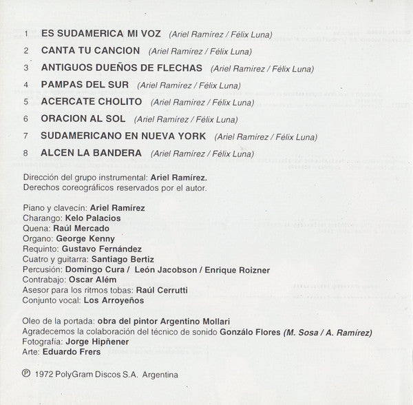 Mercedes Sosa : Cantata Sudamericana (CD, Album, RE)