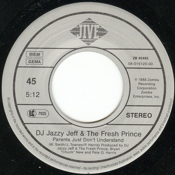 DJ Jazzy Jeff & The Fresh Prince : Yo Home To Bel Air (7", Single, Big)