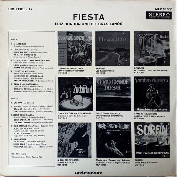Luis Bordon En Zijn Brasilianos : Fiesta (LP, Album, RE)
