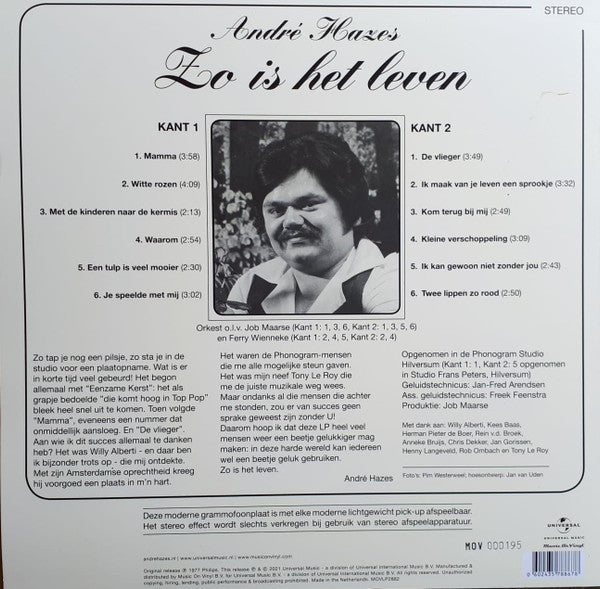 André Hazes : Zo Is Het Leven (LP, Ltd, RE, yel)
