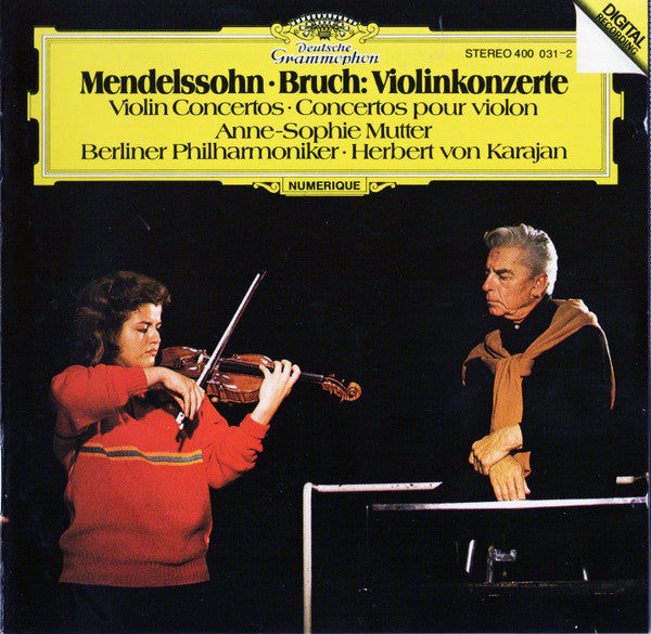 Felix Mendelssohn-Bartholdy • Max Bruch - Anne-Sophie Mutter, Berliner Philharmoniker, Herbert von Karajan - Violinkonzerte (CD) - Discords.nl