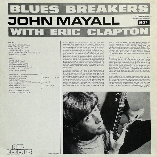 John Mayall With Eric Clapton : Blues Breakers (LP, Album, RP)