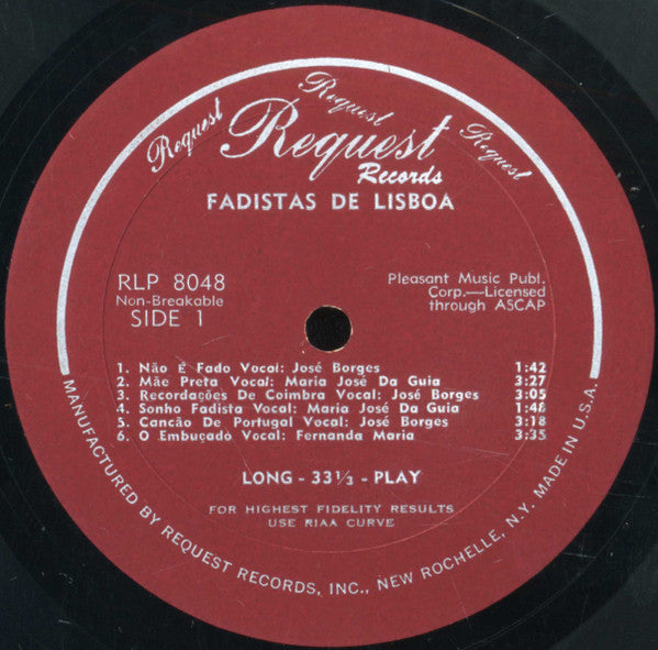 José Borges, Maria José Da Guia And Fernanda Maria : Fadistas De Lisboa (LP)