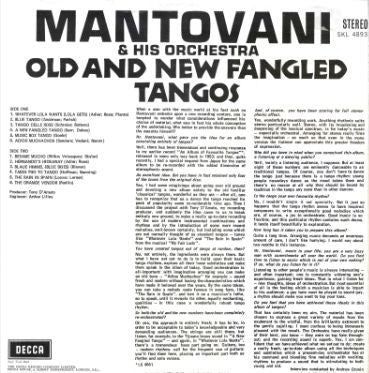 Mantovani And His Orchestra : Old And New Fangled Tangos (LP, Album)