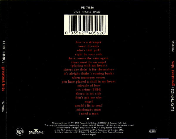 Eurythmics : Greatest Hits (CD, Comp)