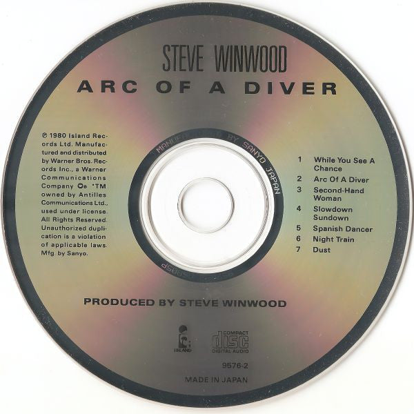 Steve Winwood : Arc Of A Diver (CD, Album, RE)