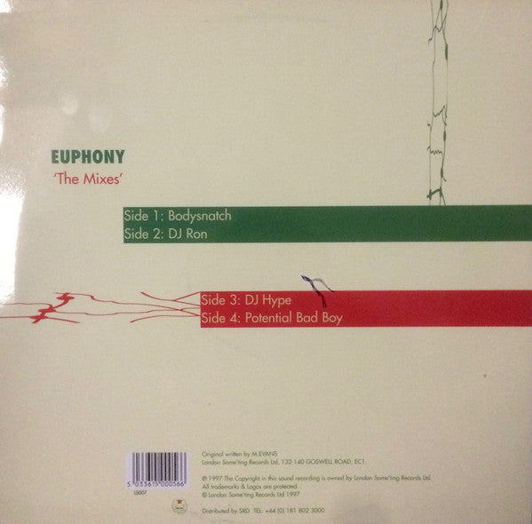 Bodysnatch : Euphony (Just For U London) - The Mixes (2x12")