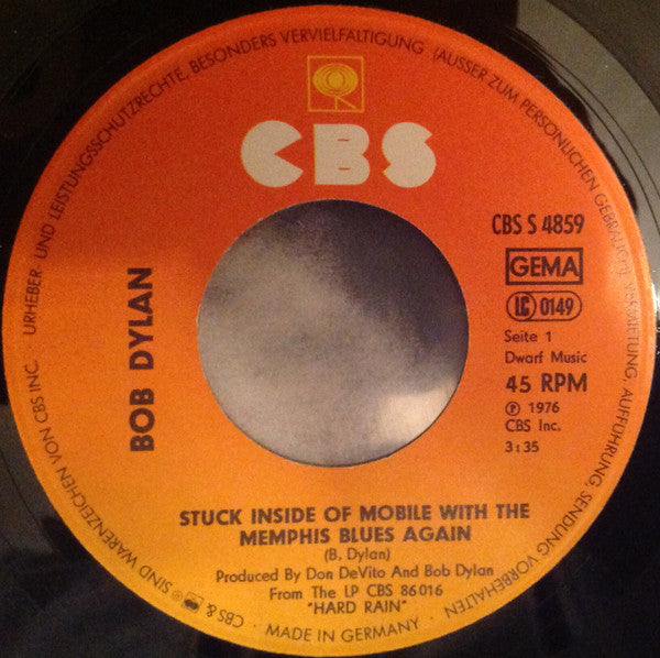 Bob Dylan : Stuck Inside Of Mobile With The Memphis Blues Again / Rita May (7", Single)