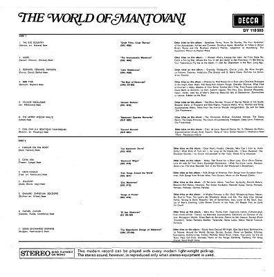 Mantovani And His Orchestra : The World Of Mantovani (LP, Comp)